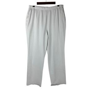 Lands End Sport Knit Straight Pant size Large Tall White